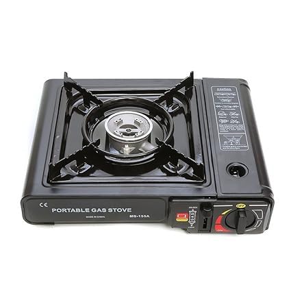 2-in-1 Camping Gas Stove, Dual Fuel Propane & Butane Portable Gas Stove for Home and Travel - Black