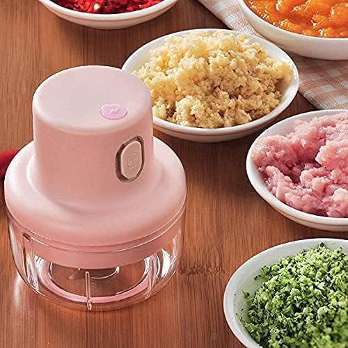 Portable USB Rechargeable Electric Chopper (250 ml) - for Fruit, Vegetable, Onion, Garlic - Food Cutter, Speedy Chopper, Mini Slicer, Food Processor(SZ-190)