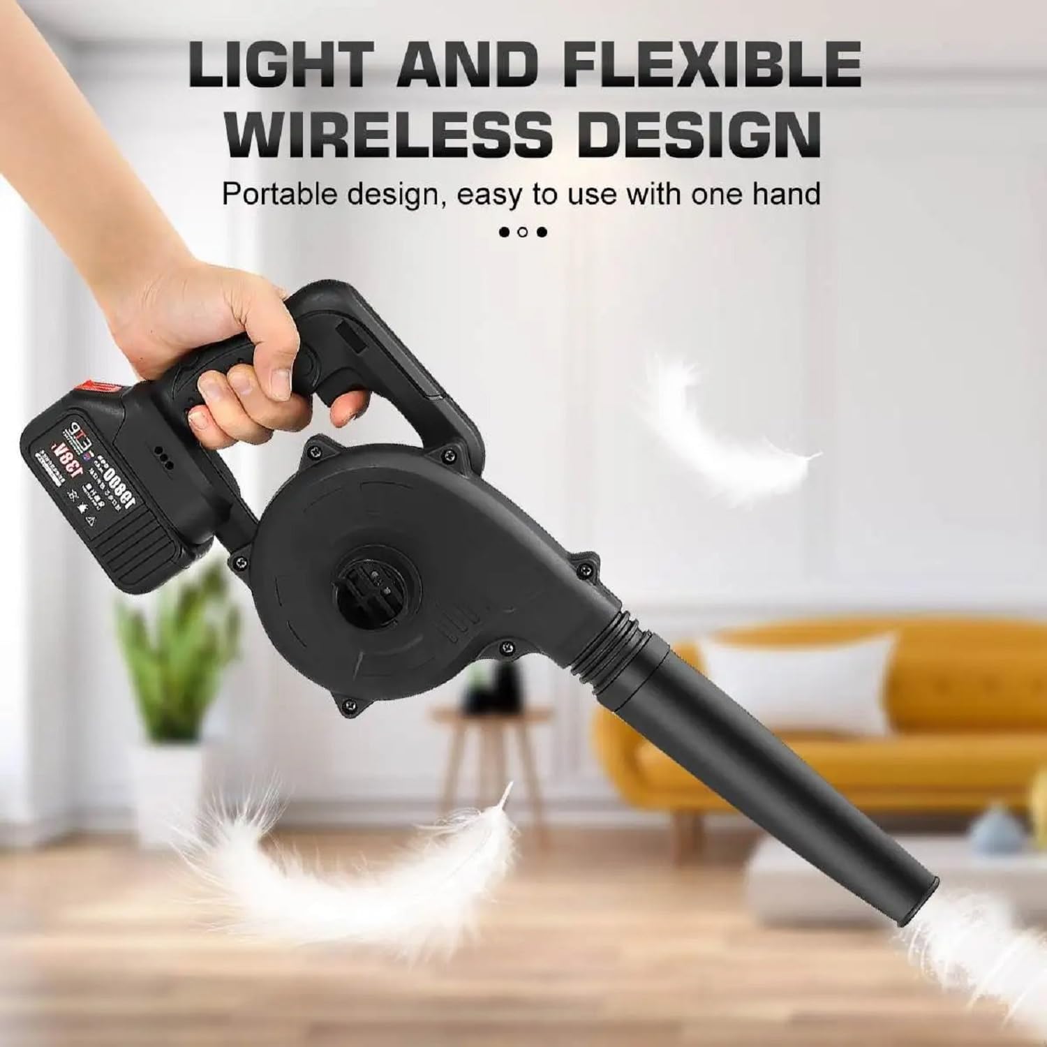 Cordless Blower | Rechargeable & Portable | Powerful Suction & Strong Airflow for Lawn, Home, Car, and Garden