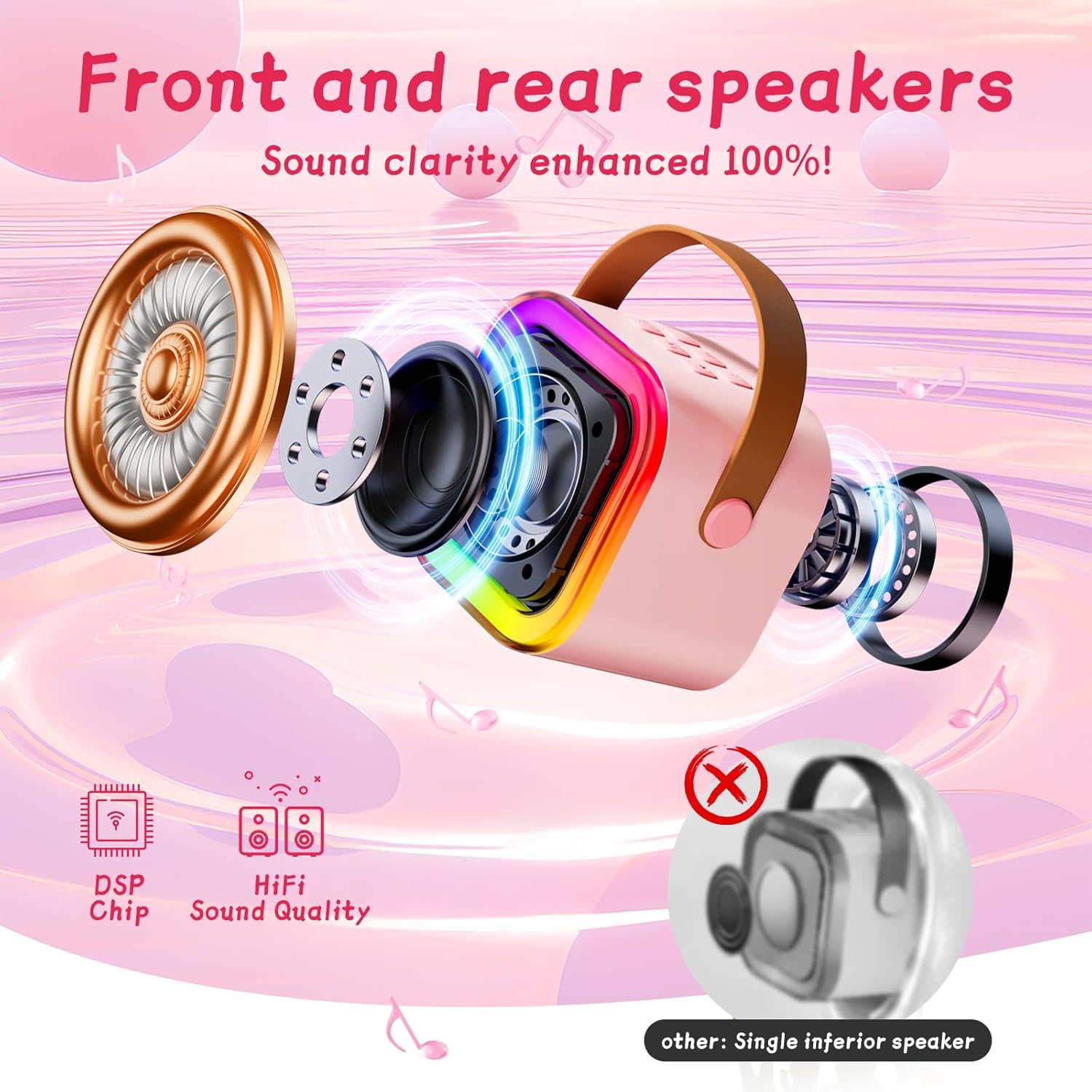 K-12 colorful wireless Bluetooth speaker with mic