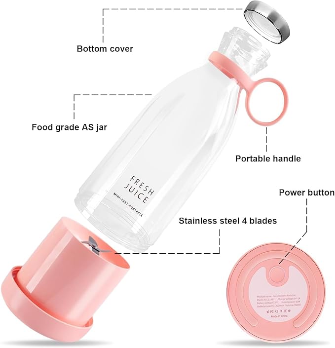 Portable Personal Blenders Fruits Mixer Rechargeable Mini USB Juicer and Grinder Electric Bottle Juicer (SZ-254)