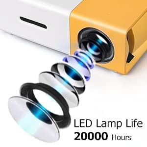 Portable Mini Home Theater LED Projector with Remote Controller, Support HDMI, AV, SD, USB Interfaces (Yellow)