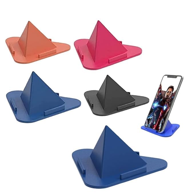 Portable Three-Sided Triangle Desktop Stand Mobile Paradise Universal Phone Pyramid Shape Holder Desktop Stand Mobile Holder (Pack of 2)