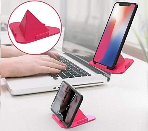 Portable Three-Sided Triangle Desktop Stand Mobile Paradise Universal Phone Pyramid Shape Holder Desktop Stand Mobile Holder (Pack of 2)