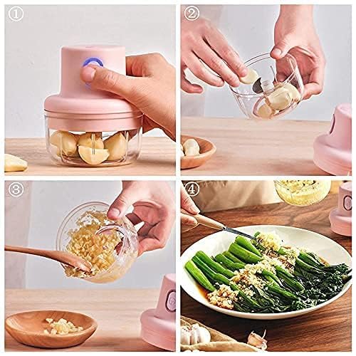 Portable USB Rechargeable Electric Chopper (250 ml) - for Fruit, Vegetable, Onion, Garlic - Food Cutter, Speedy Chopper, Mini Slicer, Food Processor(SZ-190)