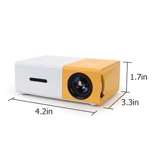 Portable Mini Home Theater LED Projector with Remote Controller, Support HDMI, AV, SD, USB Interfaces (Yellow)