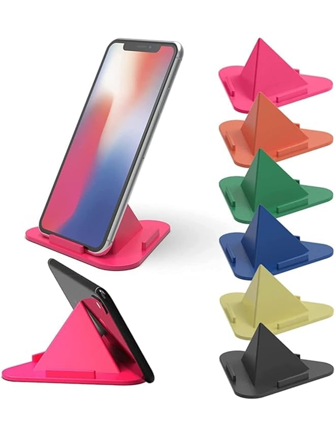 Portable Three-Sided Triangle Desktop Stand Mobile Paradise Universal Phone Pyramid Shape Holder Desktop Stand Mobile Holder (Pack of 2)