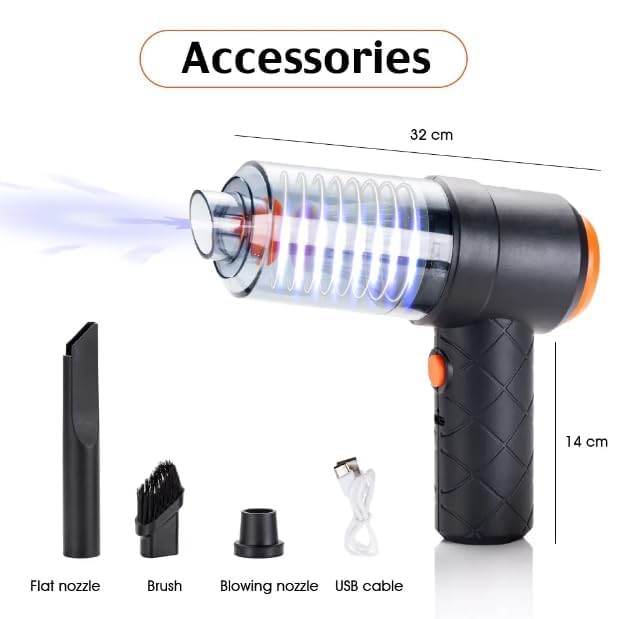 3 in 1 Car Vacuum 120W High-Power, Wireless Vacuum Cleaner Home Car Dual USB Rechargeable (SZ-645)