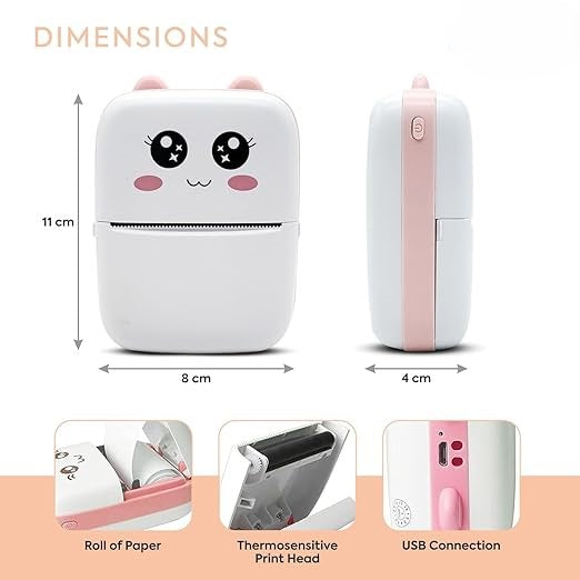 Mini Bluetooth Printer for Kids JVCOM