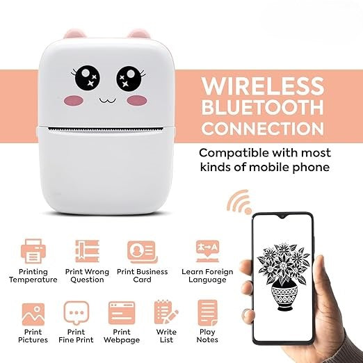 Mini Bluetooth Printer for Kids JVCOM
