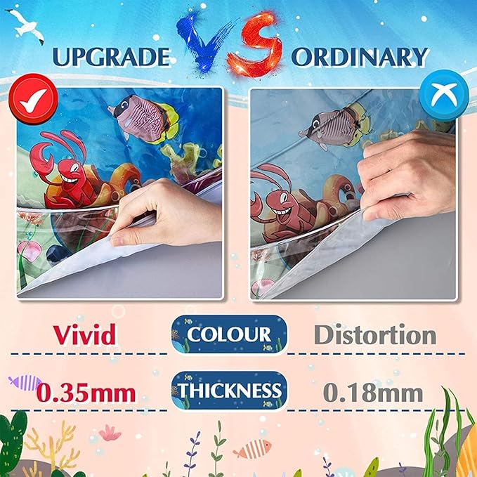 Round Baby Water Play Mat | Tummy Time Inflatable Water Mat for Infants | Soft Slap Pad for Baby Development & Sensory Play