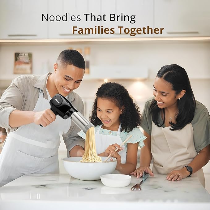 iBELL Electric Noodle Maker, Idiyappam Maker, 5 molds,2000 mAH, 50 Times,Cordless Spaghetti and Pasta Maker