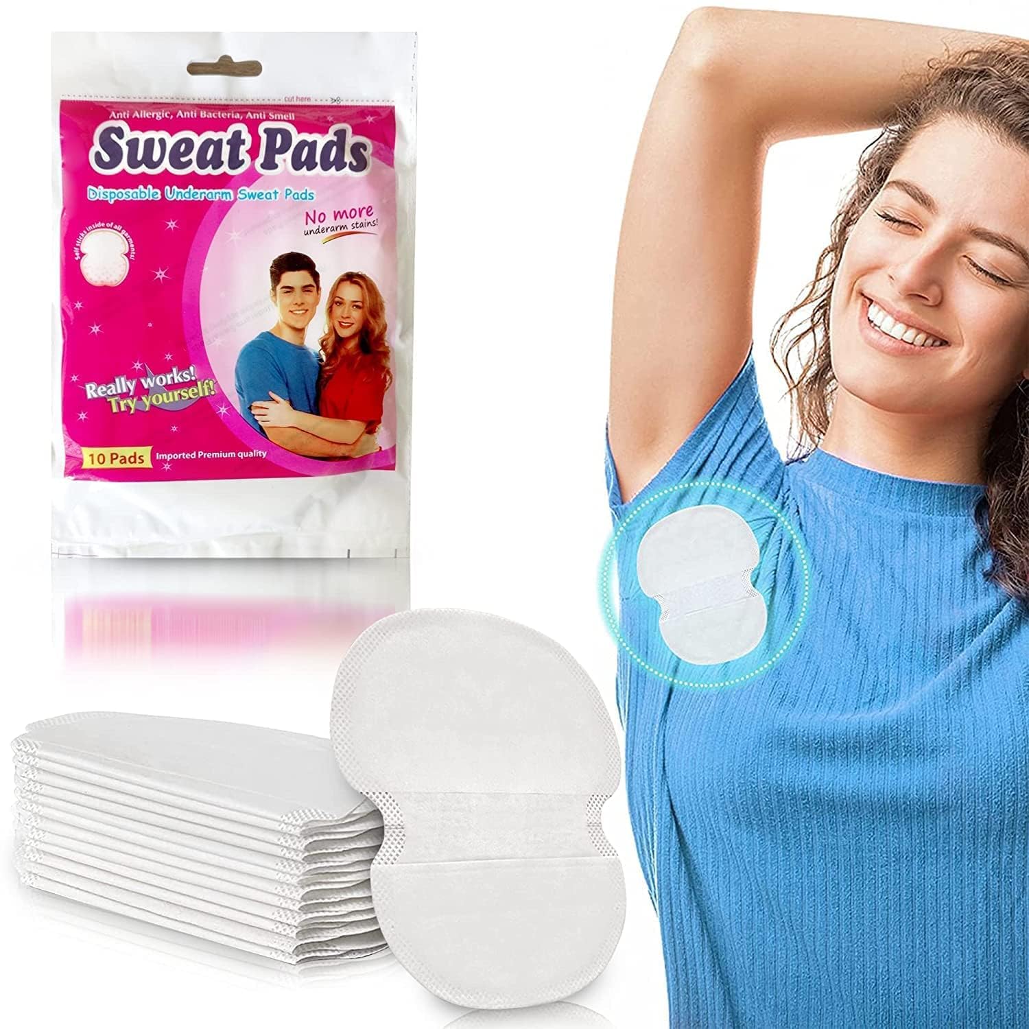 Sweat pad,Anti-Allergic, Anti-Bacterial, and Odor-Control Underarm Sweat Pads, Peel-off (SZ-829)