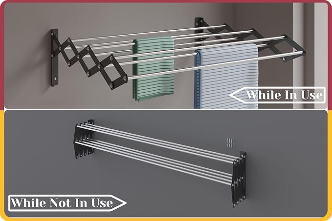 Stainless Steel Foldable Wall Mounted/Mounting Clothes Drying Stand for wall SZ-1030