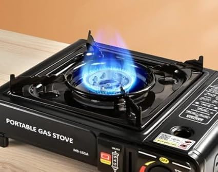 2-in-1 Camping Gas Stove, Dual Fuel Propane & Butane Portable Gas Stove for Home and Travel - Black
