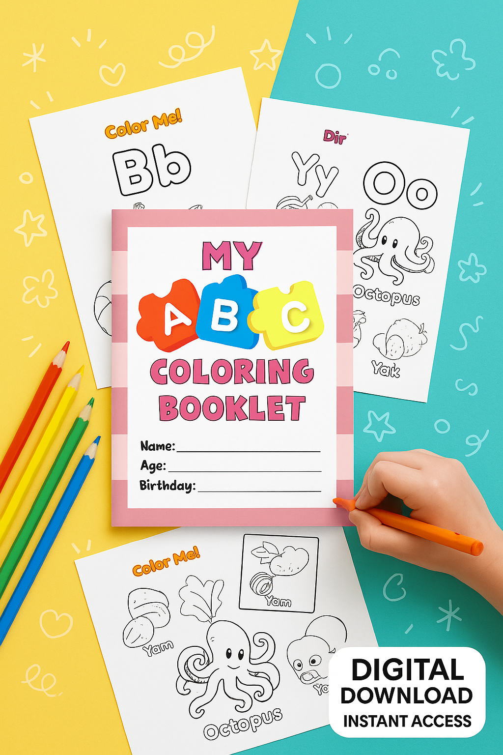 ABC Coloring Book for Kids – Fun & Educational Digital Download