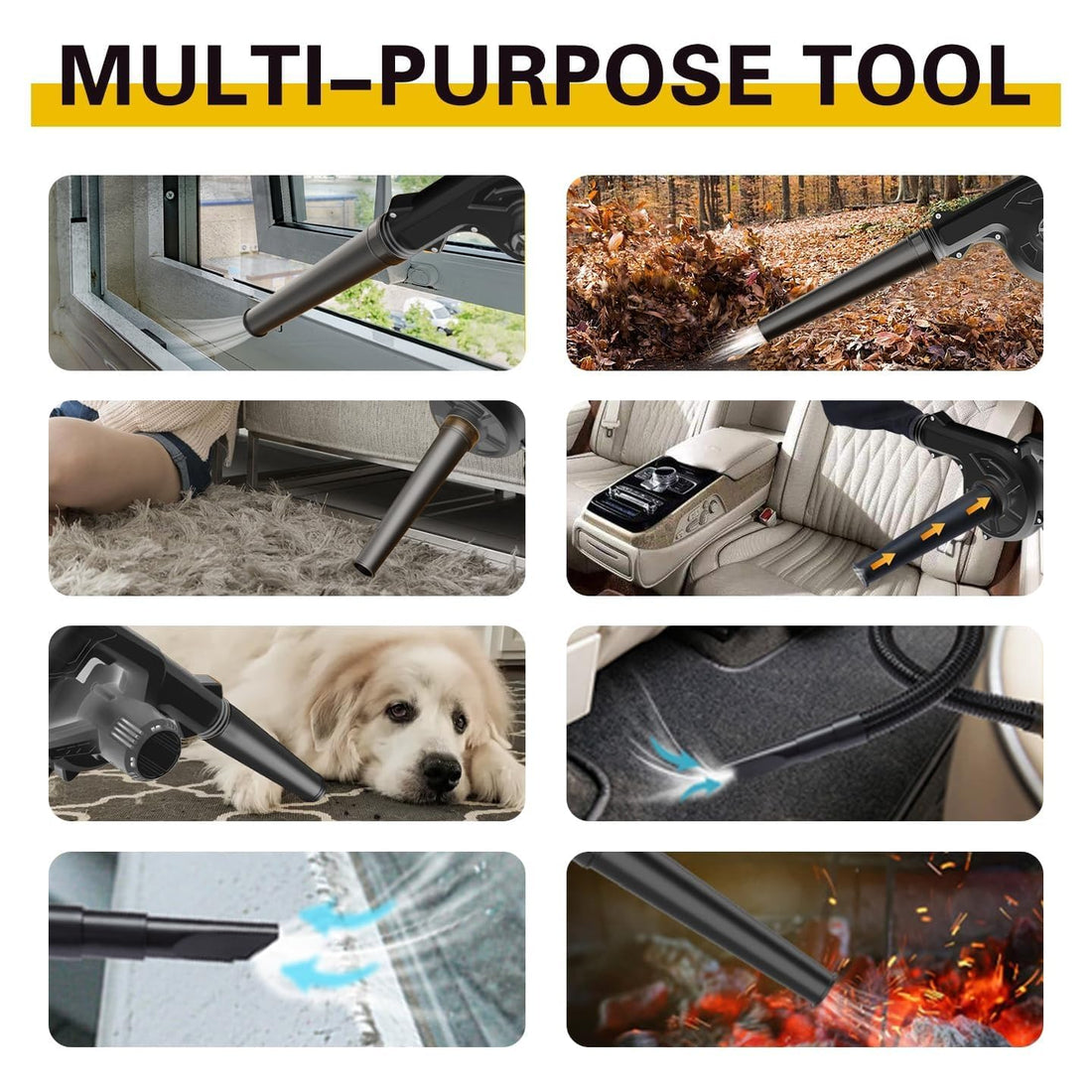 Cordless Blower | Rechargeable & Portable | Powerful Suction & Strong Airflow for Lawn, Home, Car, and Garden