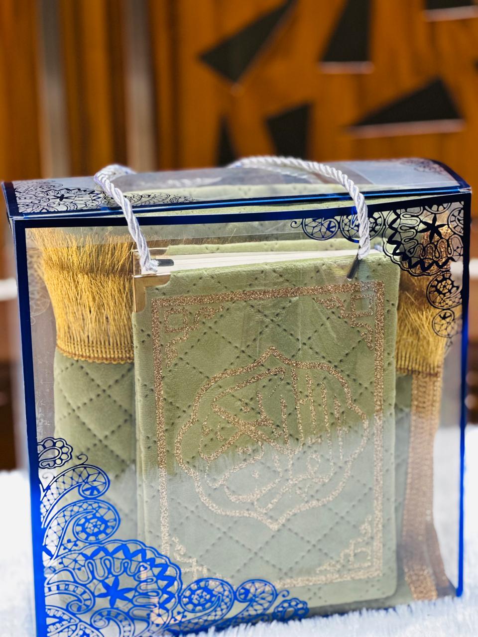 Premium Quran, Prayer Mat, and Bookmark Set – Perfect Gift for Muslims