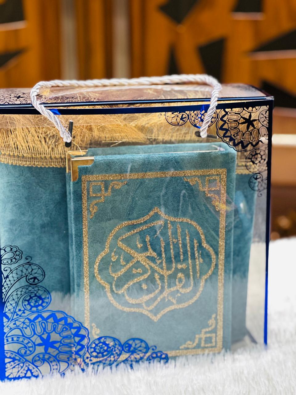 Premium Quran, Prayer Mat, and Bookmark Set – Perfect Gift for Muslims