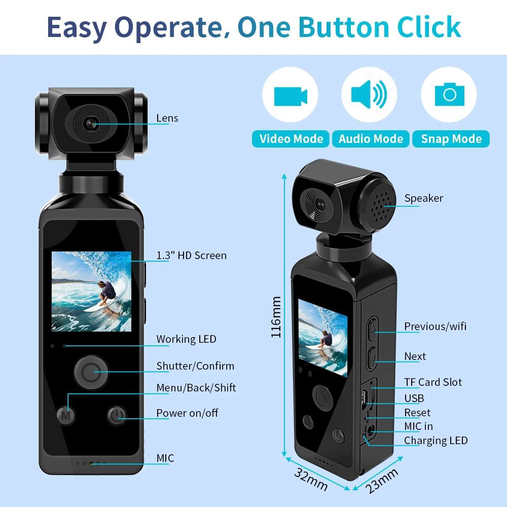Ultra HD Action Camera 270° JVCOM,
