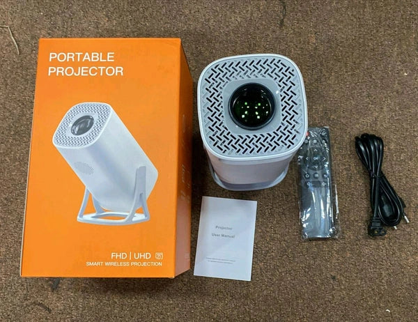 New Port E Smart Wireless Projector | FHD/4K Support | Wi-Fi, HDMI, Android, HD Card Compatible