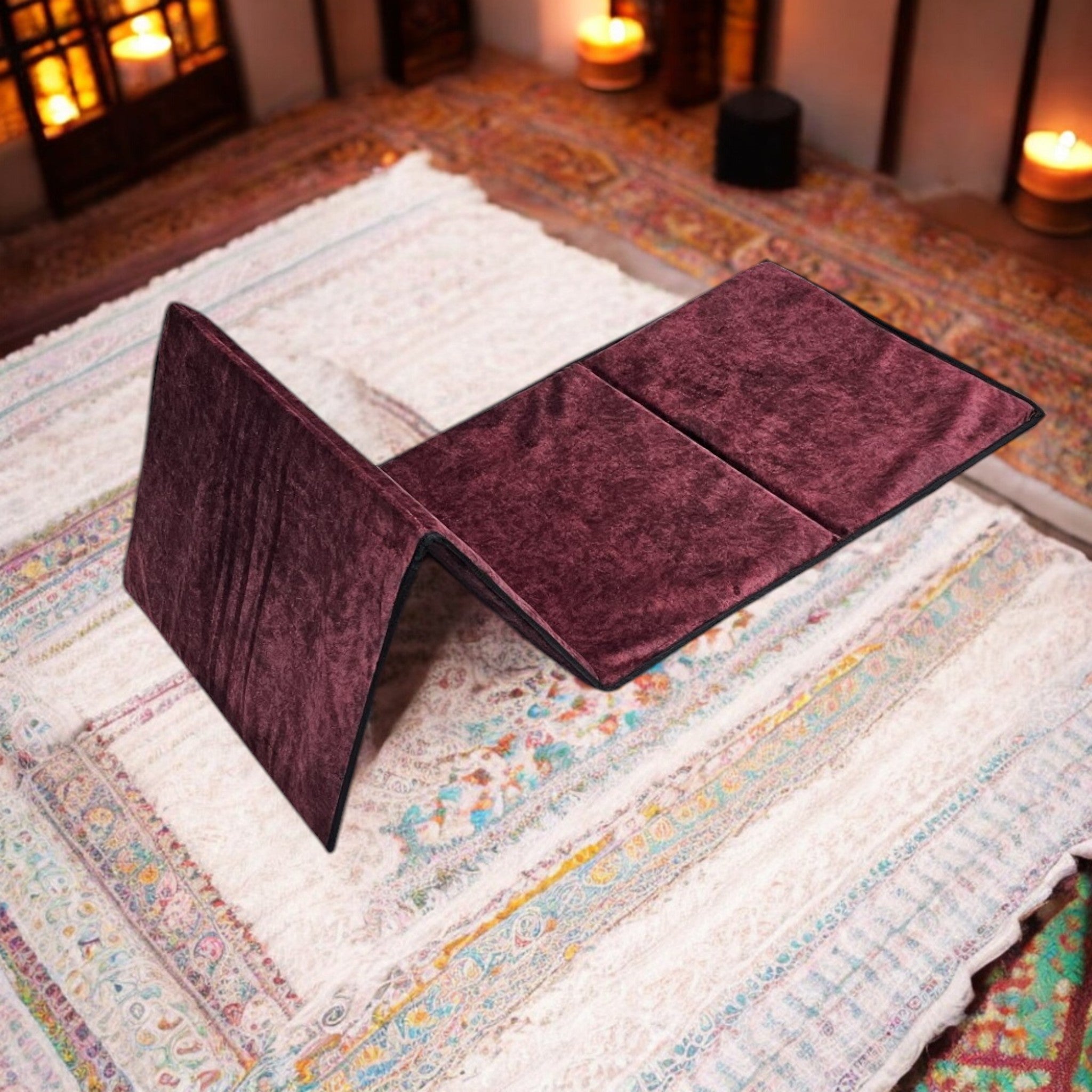 Foldable Prayer Mat with backrest – Travel-Friendly, Portable & Customizable (includes a bag)