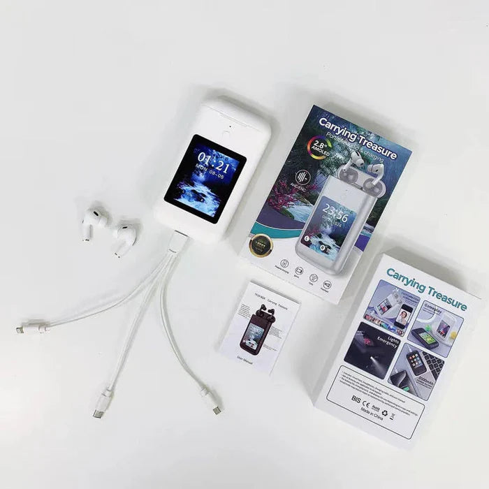 Earbuds With Powerbank and Display JV