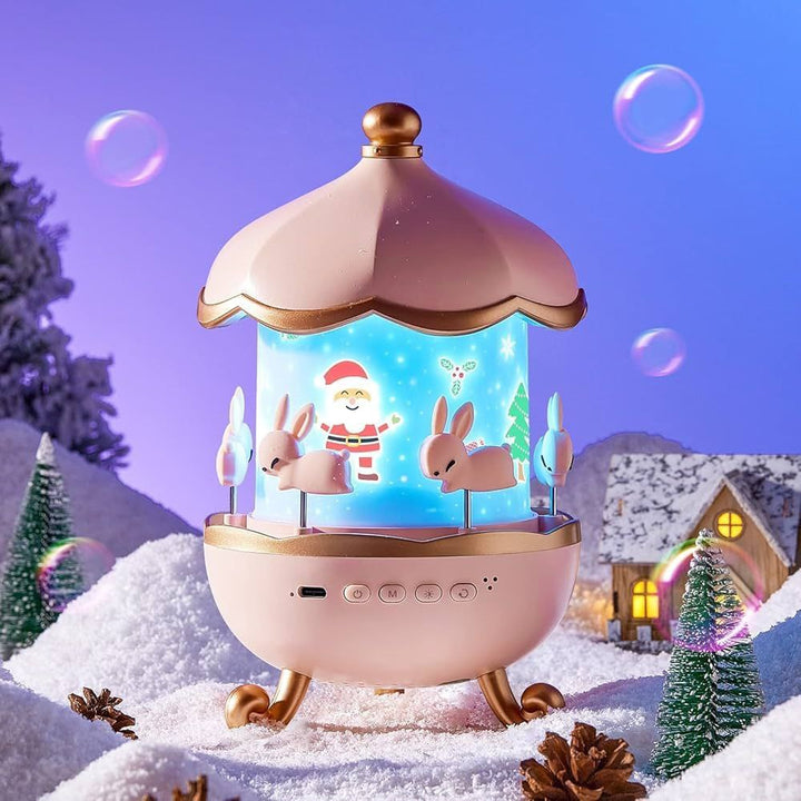 Rotating Rabbits Night Light Star Projector | Bluetooth Music Lamp for Kids Room, Birthday & Christmas Gifts
