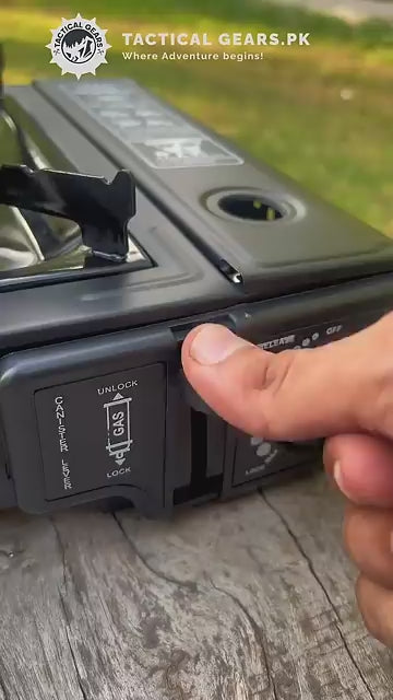 2-in-1 Camping Gas Stove, Dual Fuel Propane & Butane Portable Gas Stove for Home and Travel - Black