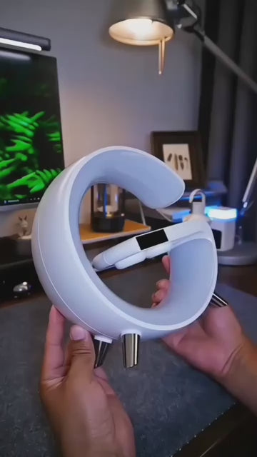 Wireless G Speaker with Wireless Charging, Desk Lamp Bedside Night Light, Smart Light, Sound Machine. (SZ-837)