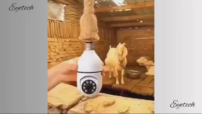 Wi-Fi Camera CCTV Camera 1080p Wireless PTZ Bulb Shape V380 Pro | Indoor 360° Smart Home Security Camera Light Vision 24x7 Continuous Recording with Motion Sensor LED Lights (Light Bulb)